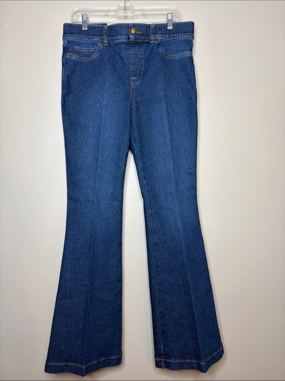 NWT SPANX High-Rise Pull-On Flare Jeans Blue Size XL